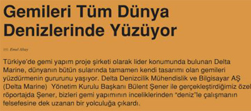 Delta Marine Represented
by  'Sektorel Tanitim' Magazine!